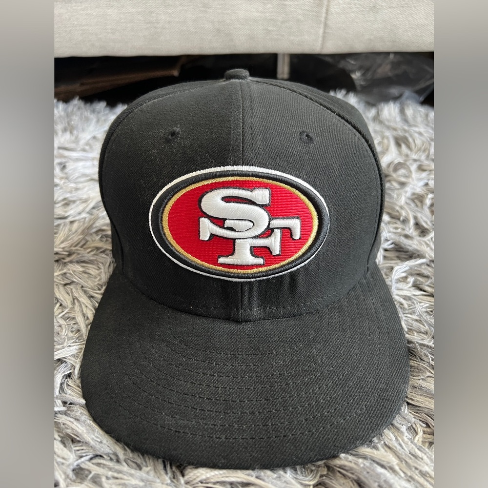 New Era San Francisco 49ers Black Fitted Cap Sz 7 5/8